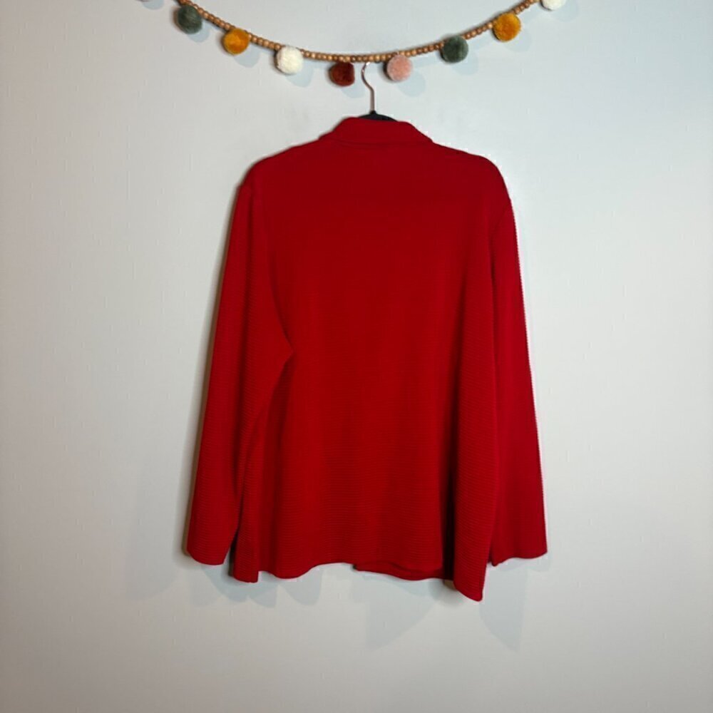 Misook Red Ribbed Blazer Jacket - image 5